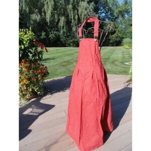 Vintage 1960's Red Dress Smock Apron "In Good Company" San Francisco Straps